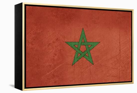 Grunge Sovereign State Flag Of Country Of Morocco In Official Colors-Speedfighter-Framed Stretched Canvas