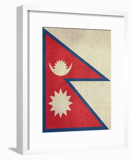 Grunge Sovereign State Flag Of Country Of Nepal In Official Colors-Speedfighter-Framed Art Print