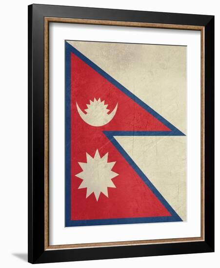 Grunge Sovereign State Flag Of Country Of Nepal In Official Colors-Speedfighter-Framed Art Print