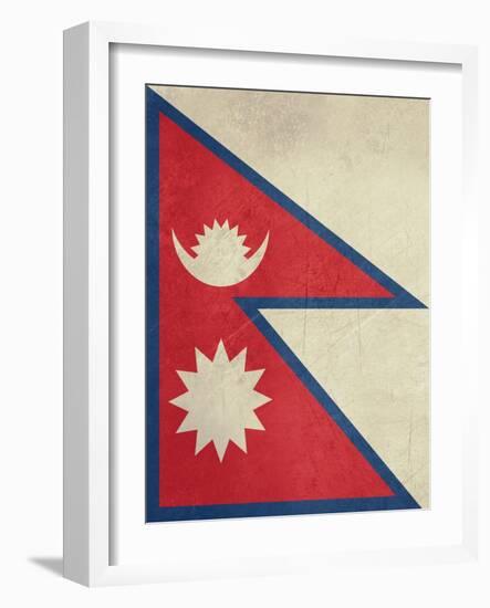 Grunge Sovereign State Flag Of Country Of Nepal In Official Colors-Speedfighter-Framed Art Print