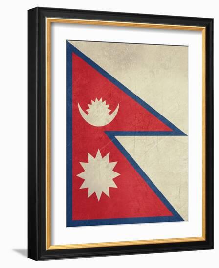 Grunge Sovereign State Flag Of Country Of Nepal In Official Colors-Speedfighter-Framed Art Print