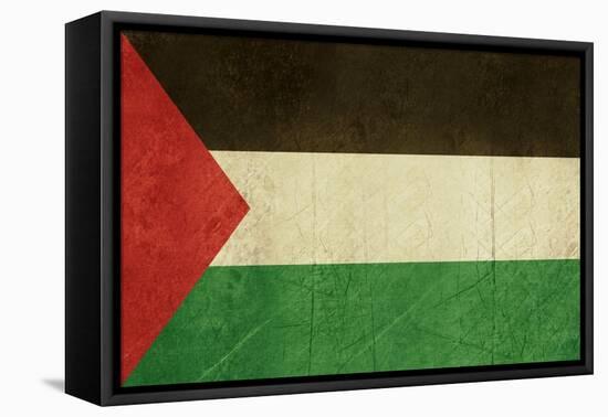 Grunge Sovereign State Flag Of Country Of Palestne In Official Colors-Speedfighter-Framed Stretched Canvas