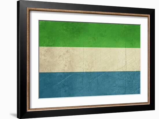 Grunge Sovereign State Flag Of Country Of Sierra Leone In Official Colors-Speedfighter-Framed Art Print