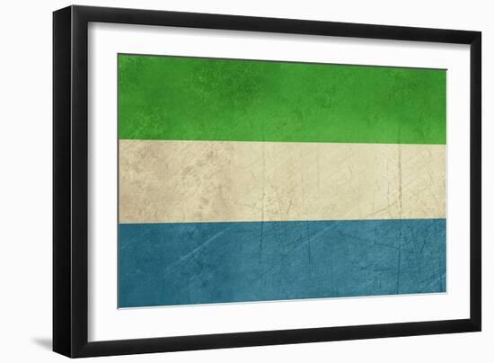 Grunge Sovereign State Flag Of Country Of Sierra Leone In Official Colors-Speedfighter-Framed Art Print