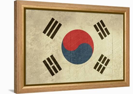 Grunge Sovereign State Flag Of Country Of South Korea In Official Colors-Speedfighter-Framed Stretched Canvas