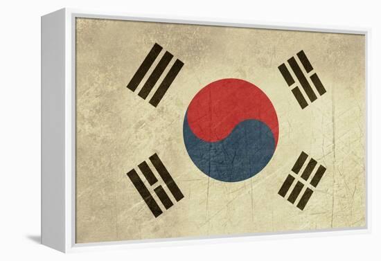 Grunge Sovereign State Flag Of Country Of South Korea In Official Colors-Speedfighter-Framed Stretched Canvas