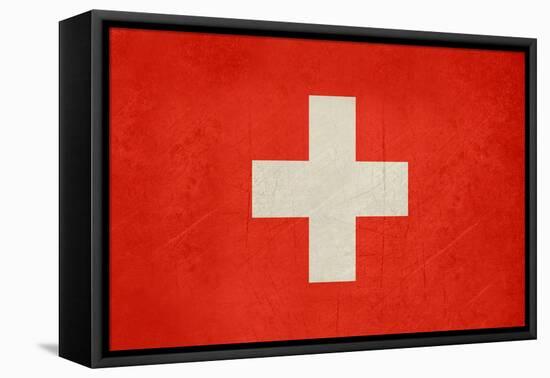 Grunge Sovereign State Flag Of Country Of Switzerland In Official Colors. F-Speedfighter-Framed Stretched Canvas