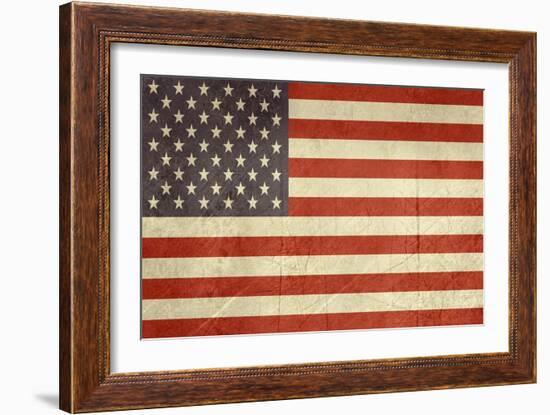 Grunge Sovereign State Flag Of Country Of United States Of America In Official Colors-Speedfighter-Framed Art Print