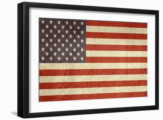 Grunge Sovereign State Flag Of Country Of United States Of America In Official Colors-Speedfighter-Framed Art Print