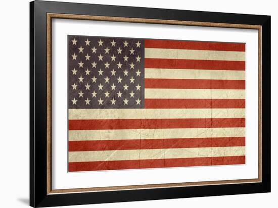 Grunge Sovereign State Flag Of Country Of United States Of America In Official Colors-Speedfighter-Framed Art Print