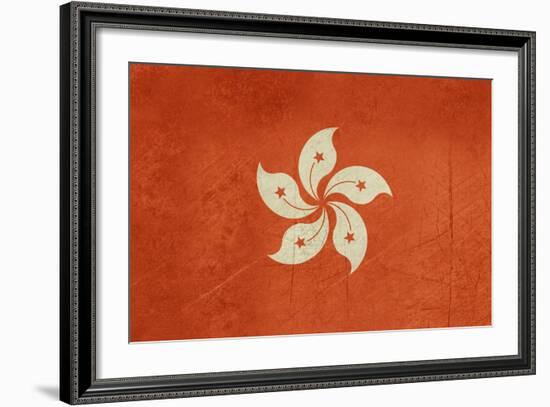 Grunge Sovereign State Flag Of Dependent Country Of Hong Kong In Official Colors-Speedfighter-Framed Art Print