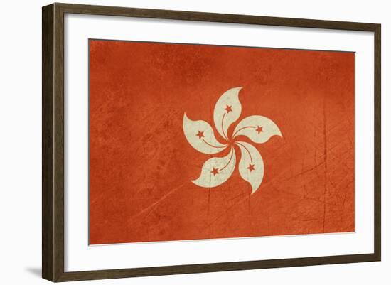 Grunge Sovereign State Flag Of Dependent Country Of Hong Kong In Official Colors-Speedfighter-Framed Art Print