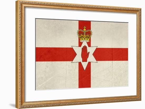 Grunge Ulster Flag Of Northern Ireland Illustration, Isolated On White Background-Speedfighter-Framed Art Print