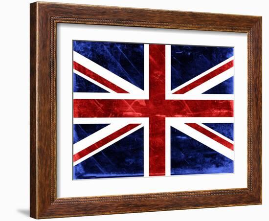 Grunge Union Jack Flag-prawny-Framed Art Print