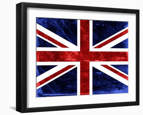 Grunge Union Jack Flag-prawny-Framed Art Print