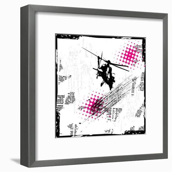 Grunge Vector Background Illustration-elanur us-Framed Art Print