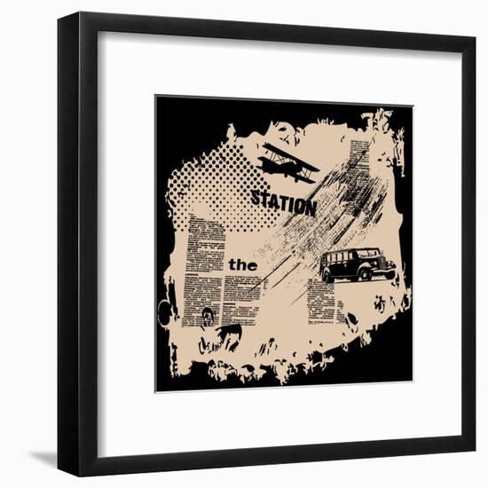 Grunge Vector Background-elanur us-Framed Art Print