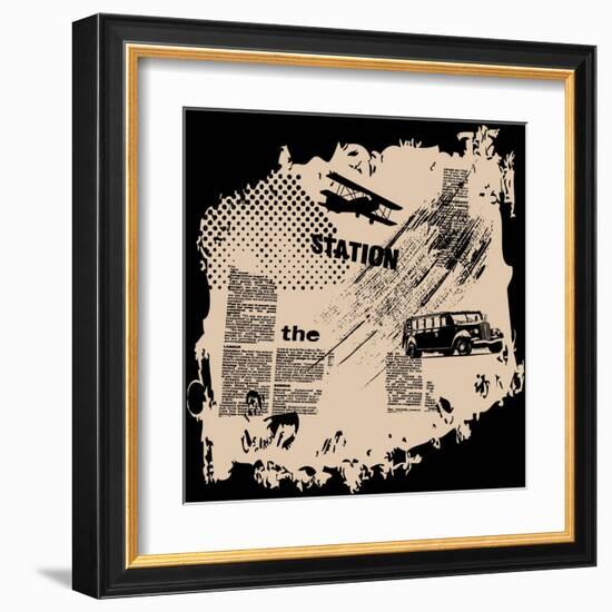 Grunge Vector Background-elanur us-Framed Art Print