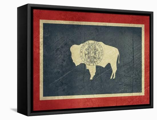 Grunge Wyoming State Flag Of America, Isolated On White Background-Speedfighter-Framed Stretched Canvas