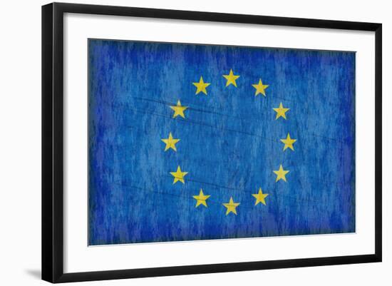 Grungy European Flag-clearviewstock-Framed Art Print