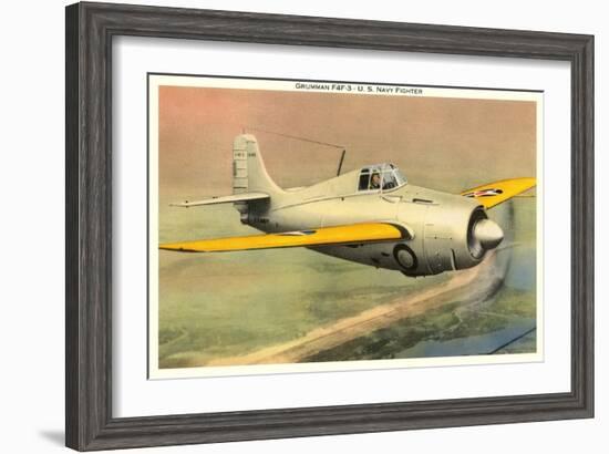 Grunman F4F3 U.S. Navy Fighter-null-Framed Art Print