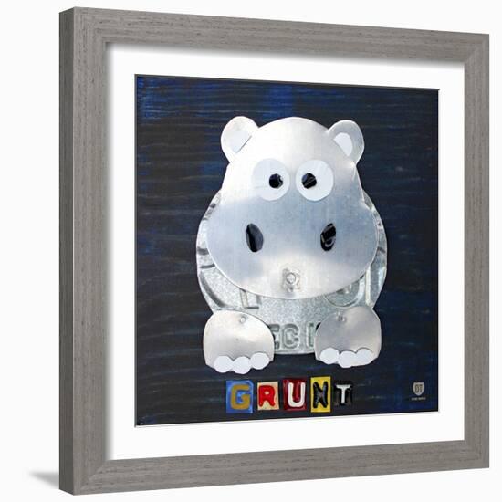 Grunt The Hippo-Design Turnpike-Framed Giclee Print