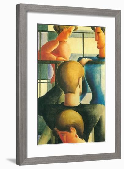 Gruppe Am Gelandernr, 1931-Oskar Schlemmer-Framed Art Print