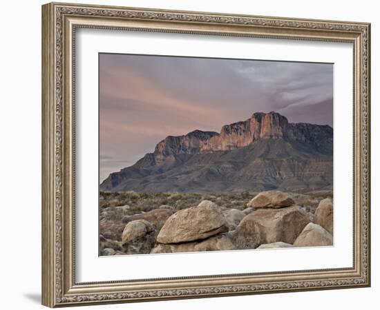 Guadalupe Peak and El Capitan at Sunset, Guadalupe Mountains National Park, Texas, USA-James Hager-Framed Photographic Print