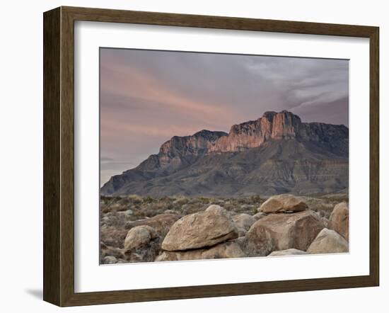 Guadalupe Peak and El Capitan at Sunset, Guadalupe Mountains National Park, Texas, USA-James Hager-Framed Photographic Print