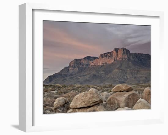 Guadalupe Peak and El Capitan at Sunset, Guadalupe Mountains National Park, Texas, USA-James Hager-Framed Photographic Print