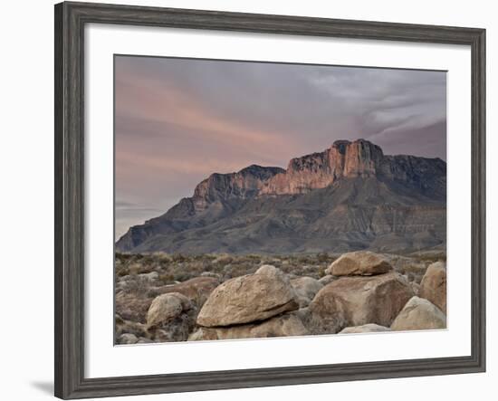 Guadalupe Peak and El Capitan at Sunset, Guadalupe Mountains National Park, Texas, USA-James Hager-Framed Photographic Print