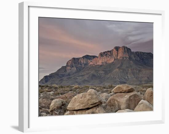 Guadalupe Peak and El Capitan at Sunset, Guadalupe Mountains National Park, Texas, USA-James Hager-Framed Photographic Print