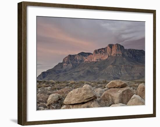 Guadalupe Peak and El Capitan at Sunset, Guadalupe Mountains National Park, Texas, USA-James Hager-Framed Photographic Print