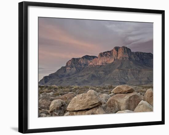 Guadalupe Peak and El Capitan at Sunset, Guadalupe Mountains National Park, Texas, USA-James Hager-Framed Photographic Print