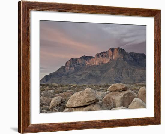 Guadalupe Peak and El Capitan at Sunset, Guadalupe Mountains National Park, Texas, USA-James Hager-Framed Photographic Print