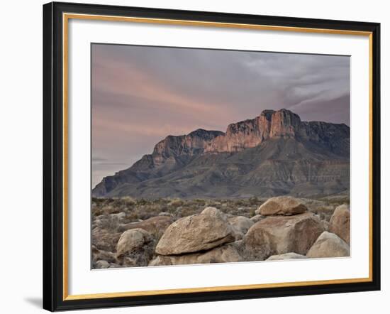 Guadalupe Peak and El Capitan at Sunset, Guadalupe Mountains National Park, Texas, USA-James Hager-Framed Photographic Print