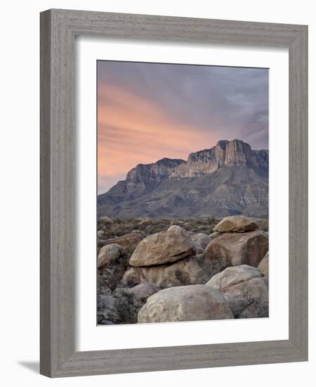 Guadalupe Peak and El Capitan at Sunset, Guadalupe Mountains National Park, Texas, USA-James Hager-Framed Photographic Print