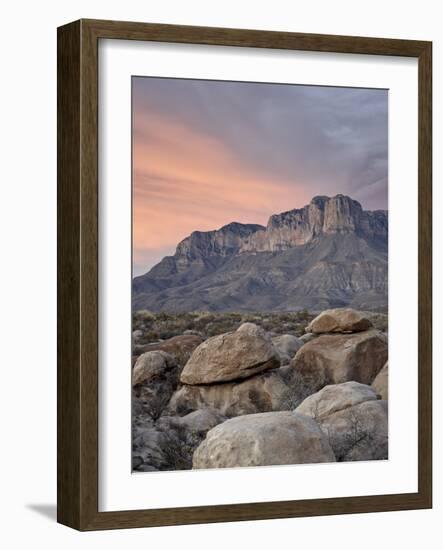 Guadalupe Peak and El Capitan at Sunset, Guadalupe Mountains National Park, Texas, USA-James Hager-Framed Photographic Print