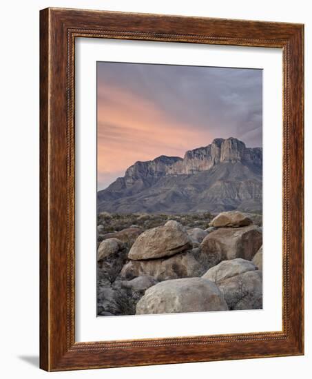 Guadalupe Peak and El Capitan at Sunset, Guadalupe Mountains National Park, Texas, USA-James Hager-Framed Photographic Print