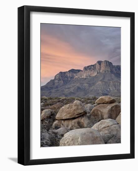 Guadalupe Peak and El Capitan at Sunset, Guadalupe Mountains National Park, Texas, USA-James Hager-Framed Photographic Print