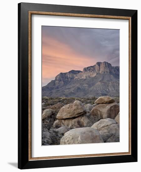 Guadalupe Peak and El Capitan at Sunset, Guadalupe Mountains National Park, Texas, USA-James Hager-Framed Photographic Print