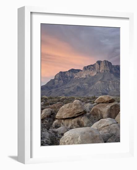 Guadalupe Peak and El Capitan at Sunset, Guadalupe Mountains National Park, Texas, USA-James Hager-Framed Photographic Print