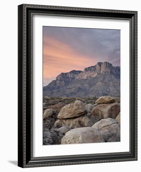 Guadalupe Peak and El Capitan at Sunset, Guadalupe Mountains National Park, Texas, USA-James Hager-Framed Photographic Print