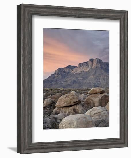 Guadalupe Peak and El Capitan at Sunset, Guadalupe Mountains National Park, Texas, USA-James Hager-Framed Photographic Print