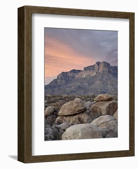 Guadalupe Peak and El Capitan at Sunset, Guadalupe Mountains National Park, Texas, USA-James Hager-Framed Photographic Print