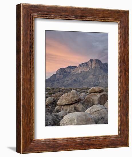 Guadalupe Peak and El Capitan at Sunset, Guadalupe Mountains National Park, Texas, USA-James Hager-Framed Photographic Print