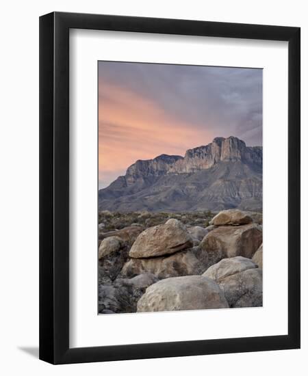 Guadalupe Peak and El Capitan at Sunset, Guadalupe Mountains National Park, Texas, USA-James Hager-Framed Photographic Print