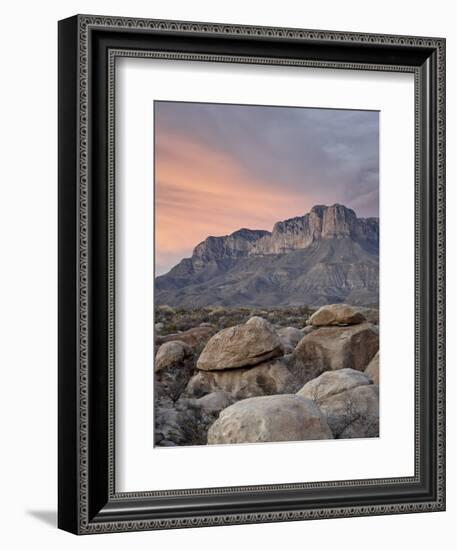 Guadalupe Peak and El Capitan at Sunset, Guadalupe Mountains National Park, Texas, USA-James Hager-Framed Photographic Print