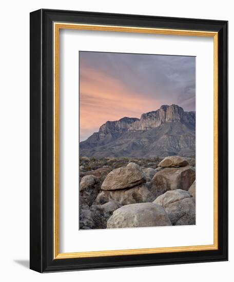 Guadalupe Peak and El Capitan at Sunset, Guadalupe Mountains National Park, Texas, USA-James Hager-Framed Photographic Print