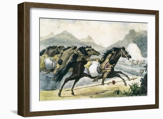 Guaicuru Riders-Jean Baptiste Debret-Framed Art Print